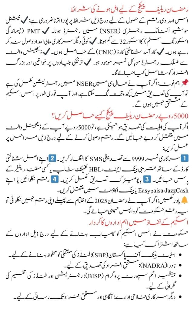 PM Ramadan Relief Package 2025 – Rs. 5000 Assistance for Deserving Families